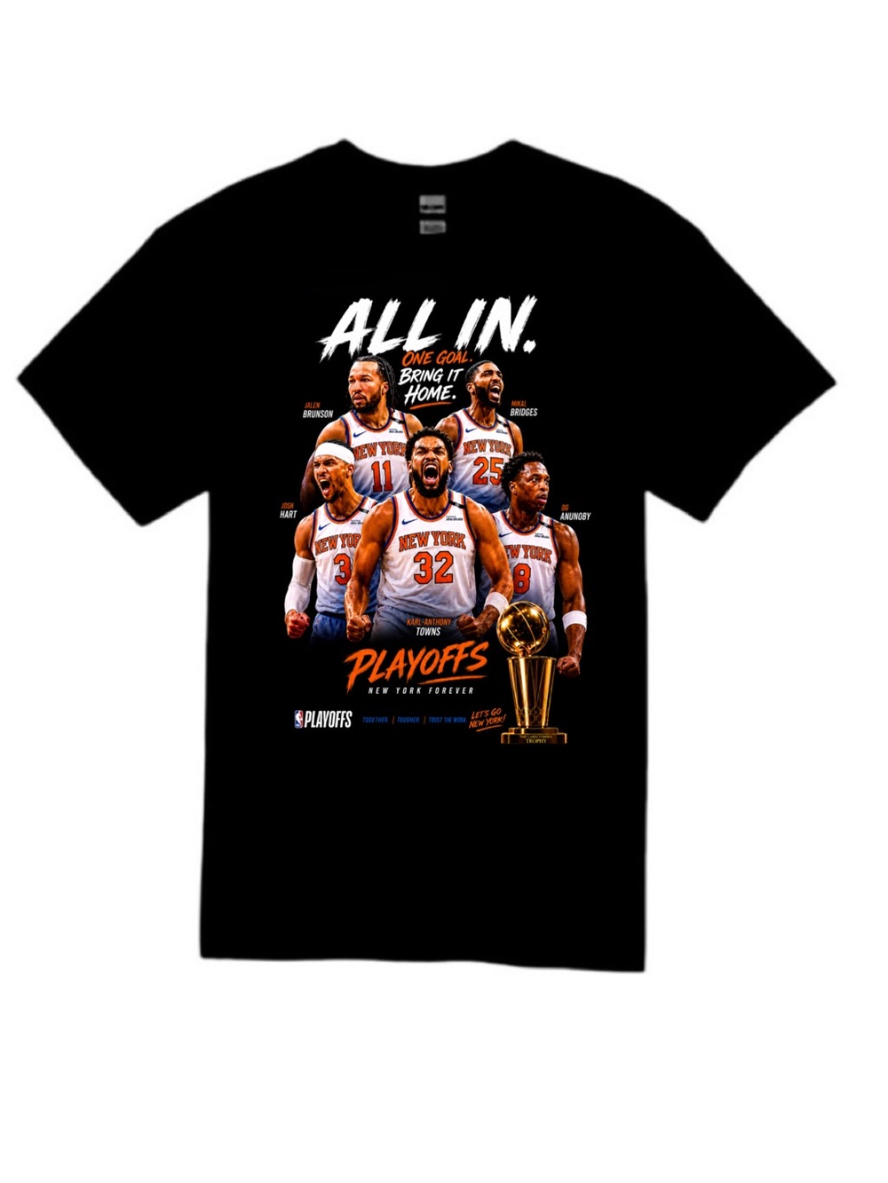 Gildan Black "All In" New York Playoffs Graphic Tee
